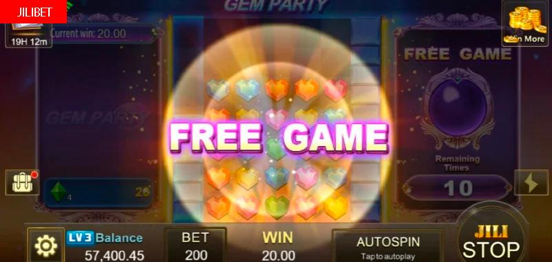 JILIBET Gem Party Slot Machine Libreng Spins Bonus Game