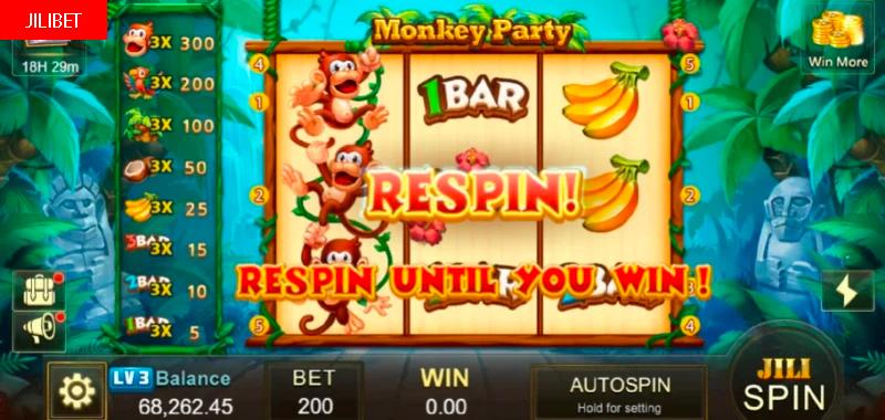 JILIBET Monkey Party Slot Machine Top Prize