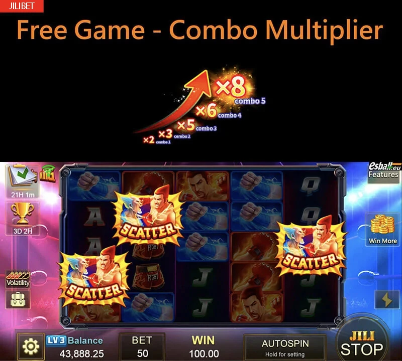 Boxing King Slot Machine Combo Multiplier